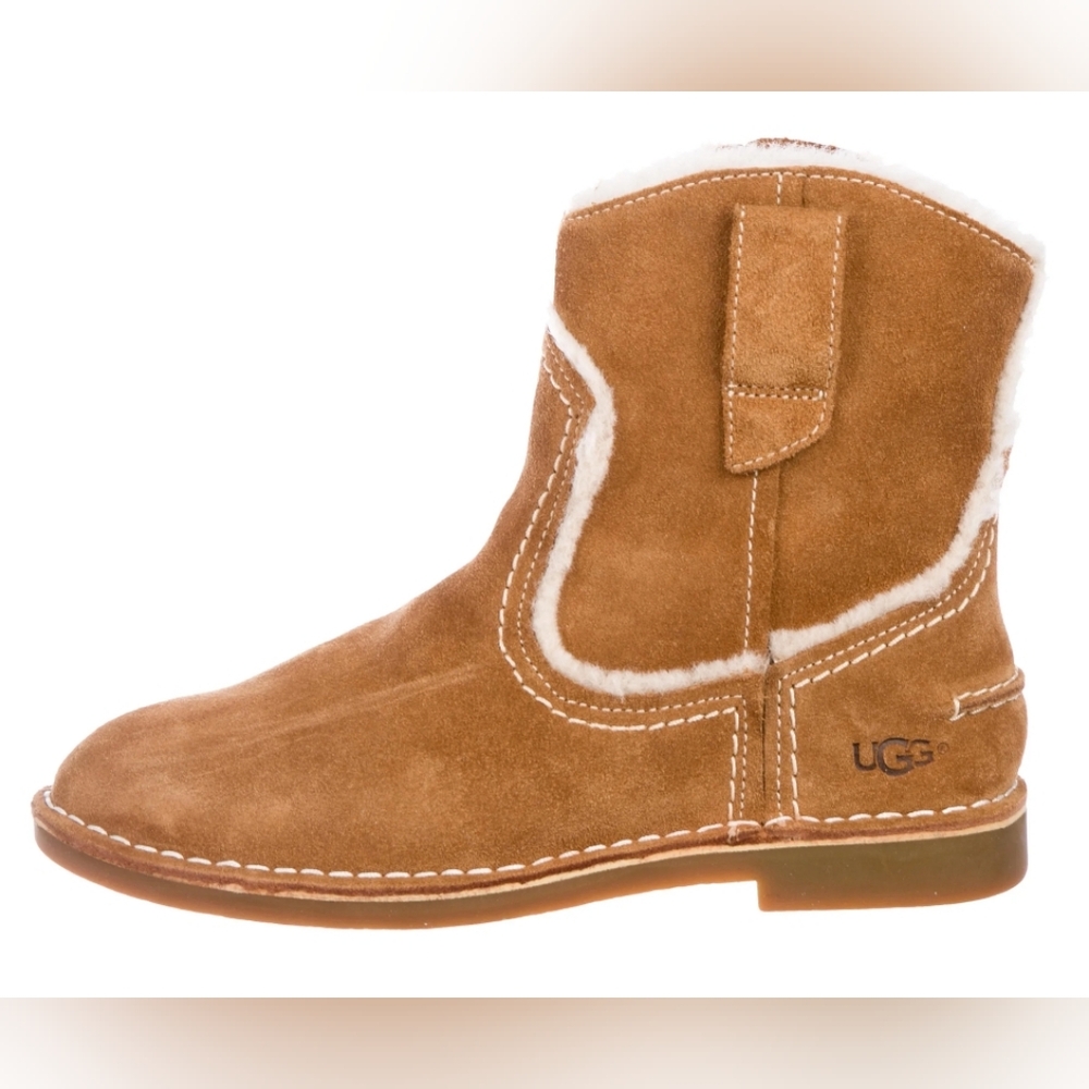 UGG Catica Shearling Suede Leather Chestnut Boots Size 10 NWOT MSRP $195 - Picture 3 of 9